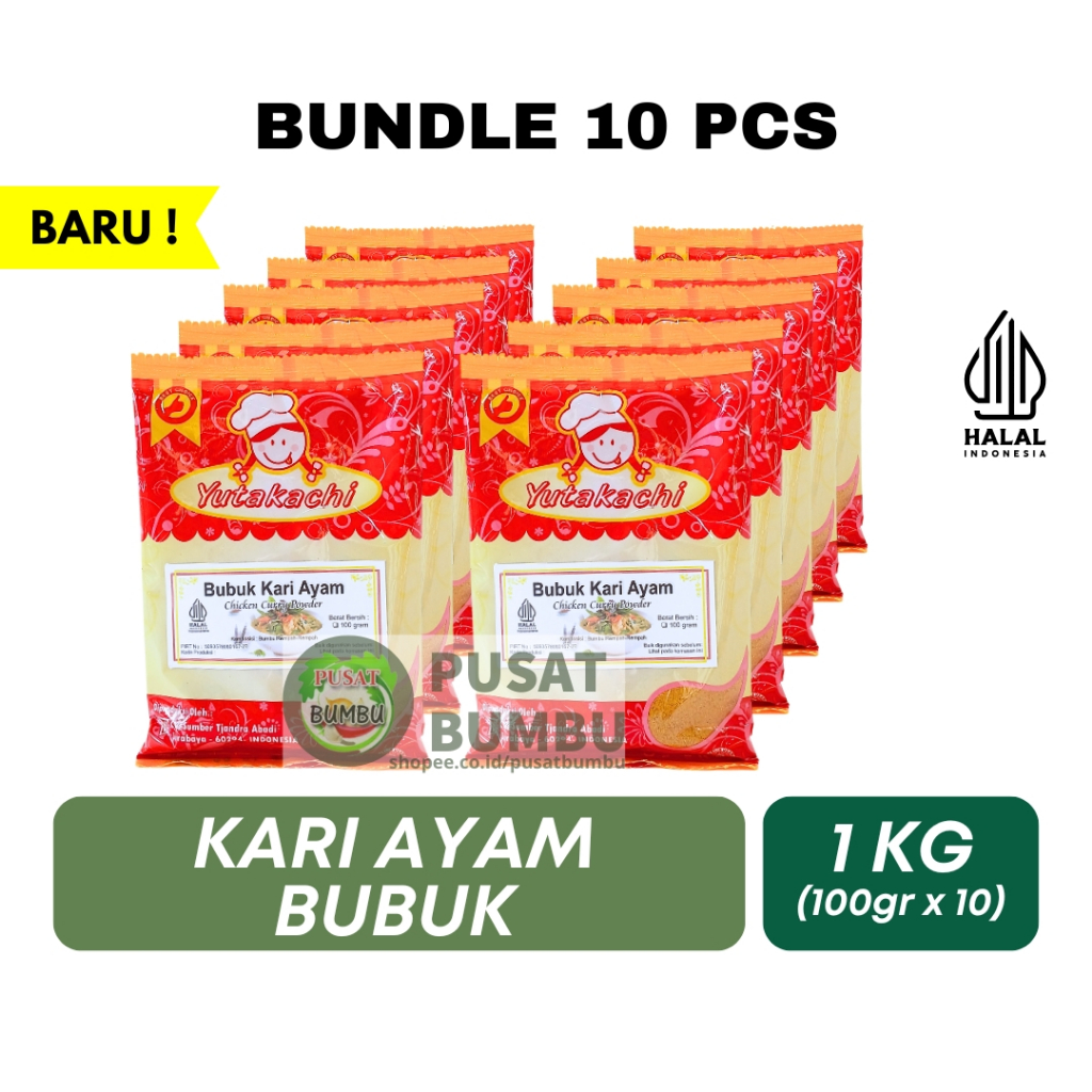 

[BUNDLE] Bumbu Kari Ayam Premium 100gr (10pcs) | Indian Curry Powder | Bubuk Kare Halal Pusat Bumbu
