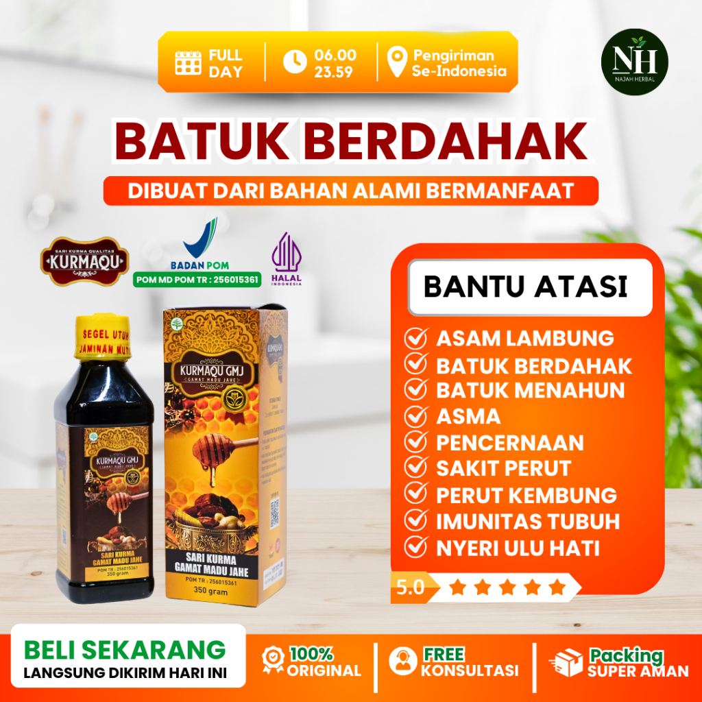 Obat Batuk Berdahak, Batuk Karena TBC, Batuk Kronis, Obat Batuk Gatal, Herbal Sari Kurma KURMAQU