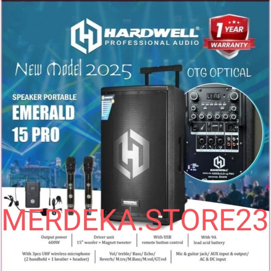 NEW Speaker Portable Meeting 15 Inch Terbaik HARDWELL EMERALD 15 PRO | HARDWELL EMERALD - 15PRO | Sp