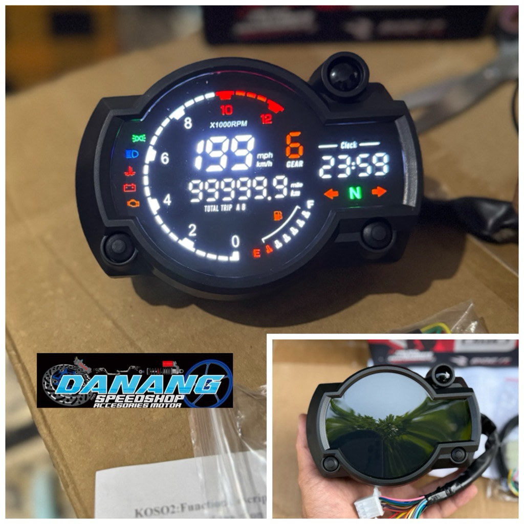 Speedo Meter Digital RX2N Merk Ride It Model Terbaru Universal Lengkap Panduan Pemasangan Sensor kec