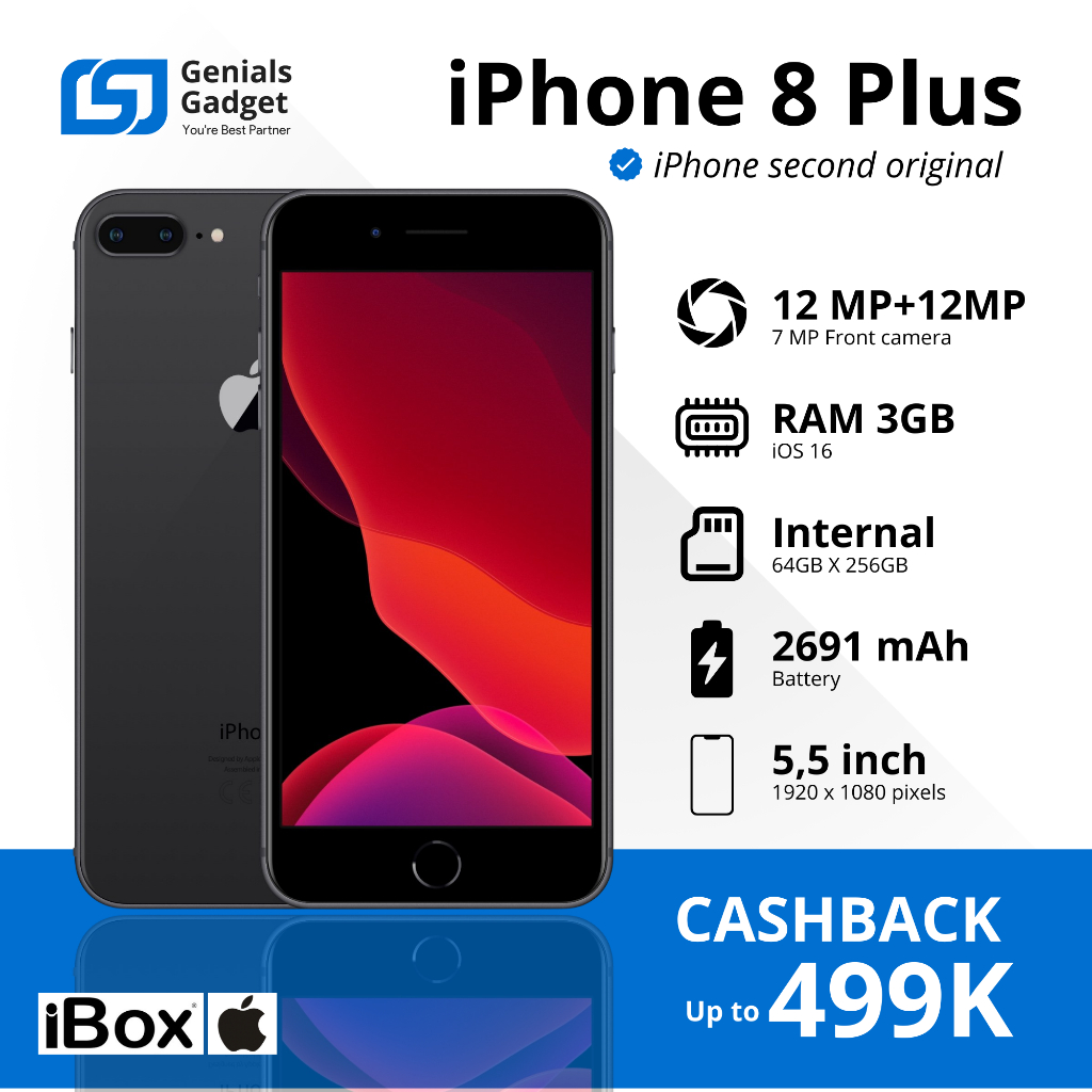 GG - IP 8 PLUS 64GB 256GB Second BEKAS | MULUS NORMAL FULLSET