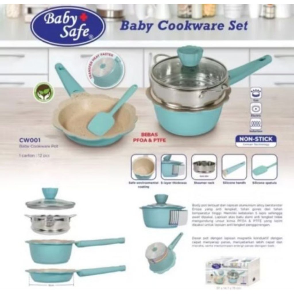 Baby safe Baby Cookware Set CW001 - Peralatan Masak Panci Mpasi