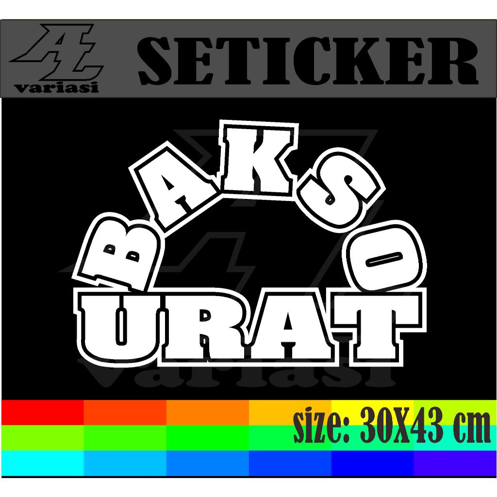 

cutting stiker tempelan nama jualan bakso urat dengan ukuran 30x43 cm bagus