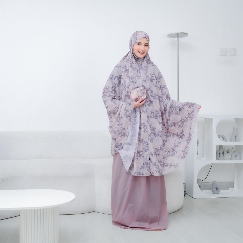 Mukena Parasut Korea Motif 2IN1 Premium Mukena Parasut Premium 2IN1