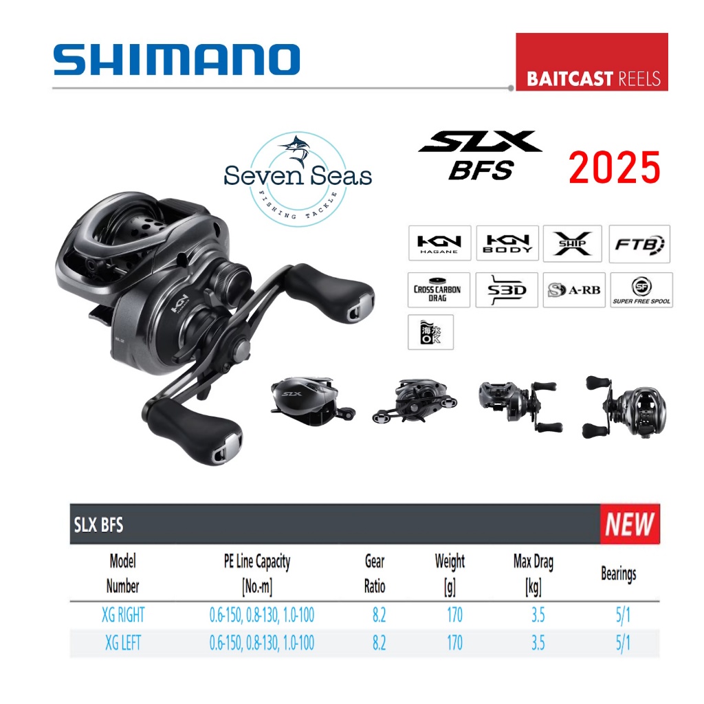 Shimano SLX BFS XG Model 2025 BC Baitcasting Reel Pancing