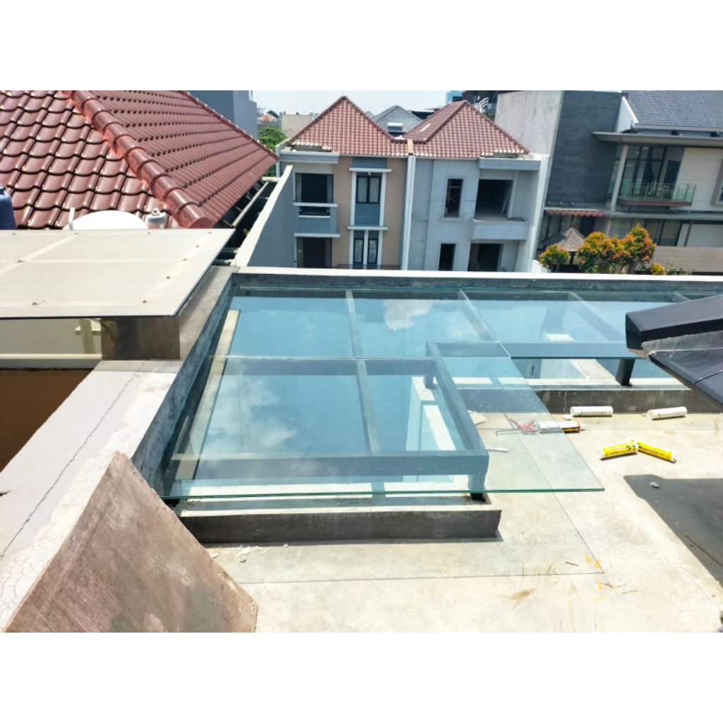 canopy kaca lamined 5+5 polos