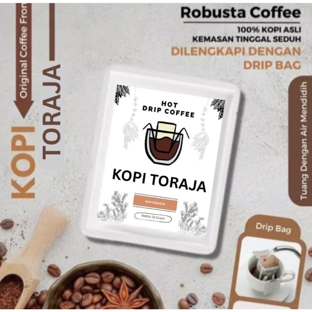 

Dripbag Coffee Sachet Toraja Robusta Kopi Bubuk Single Origin