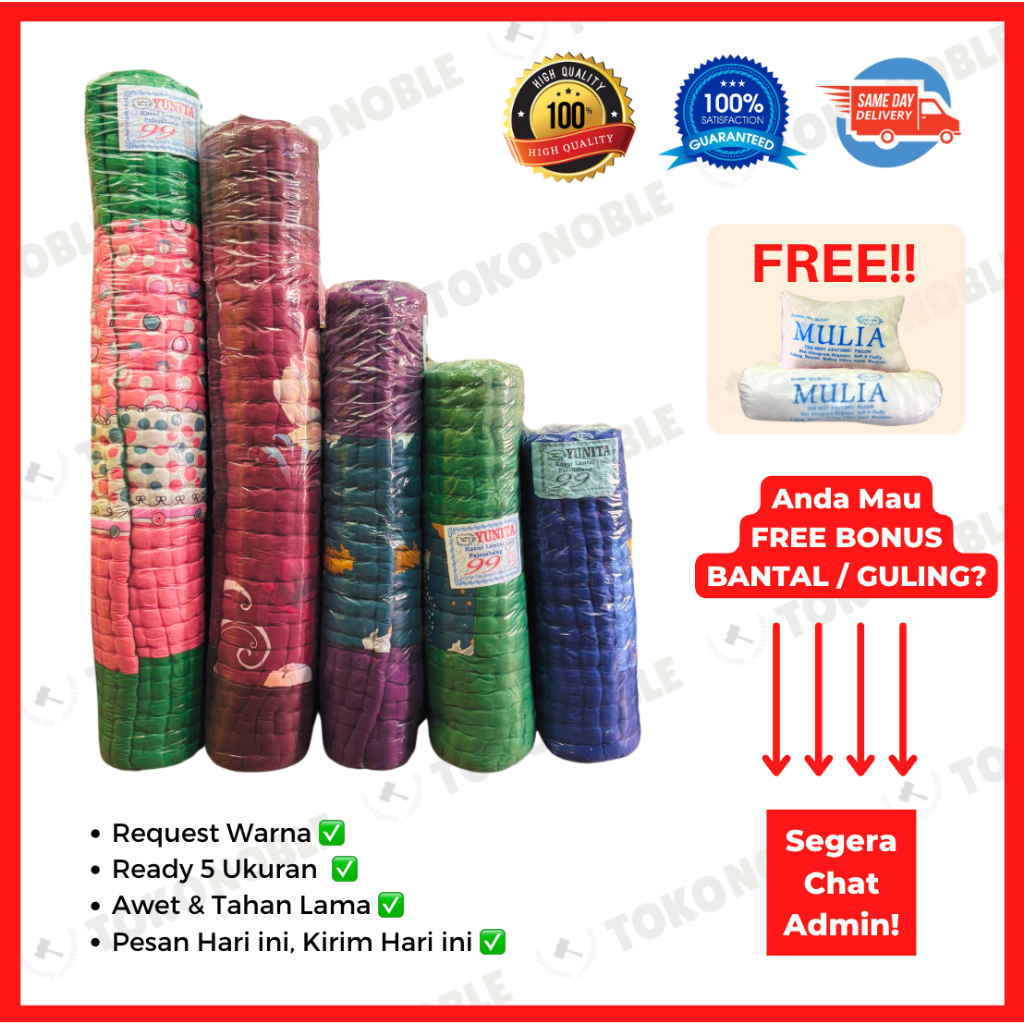 Kasur Lantai Palembang Gulung Lipat Empuk Asli Original Kapuk Anti Kempes Minimalis