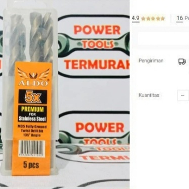 

ALDO mata bor baja & stainless 10.5 MM drill bit fully ground M35