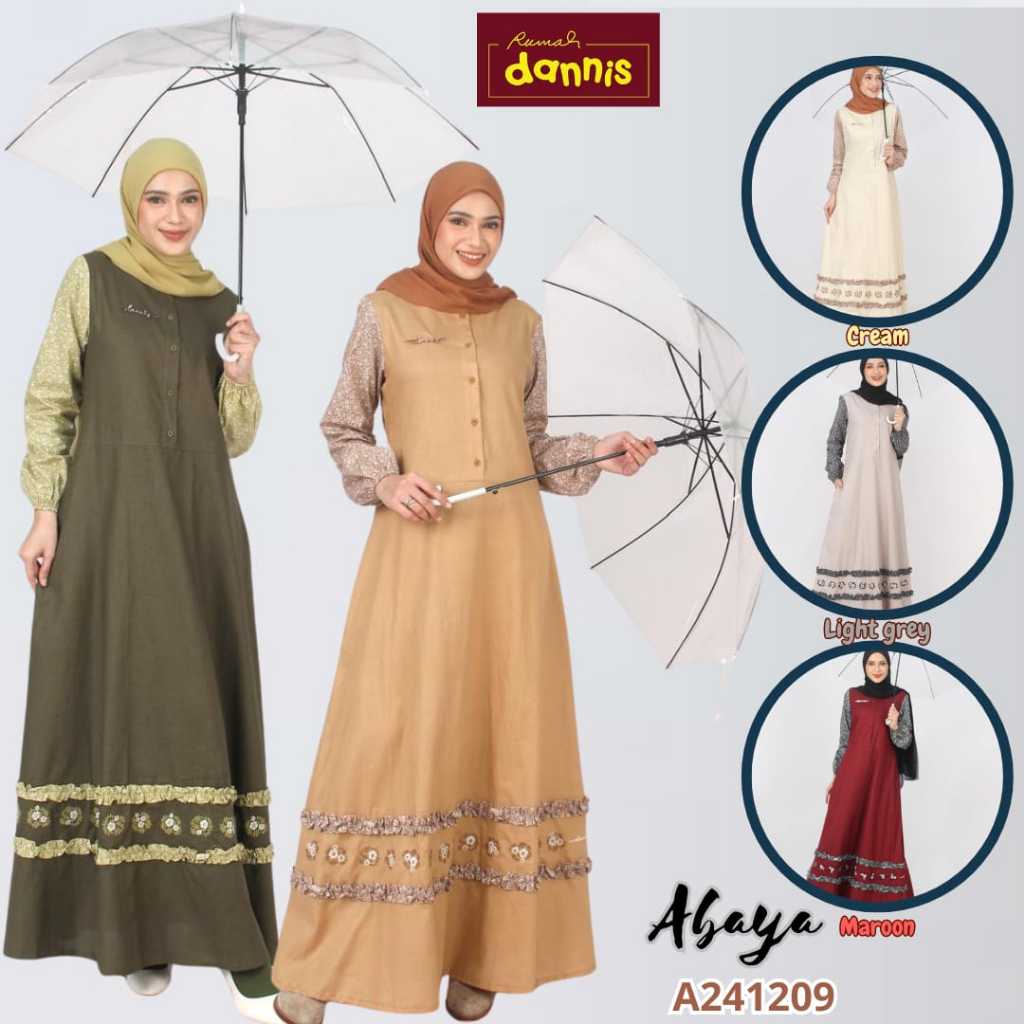 NEW ARRIVAL ABAYA A241209 BY DANNIS COLLECTION | Abaya Gamis Cantik Kekinian Bordir Dannis