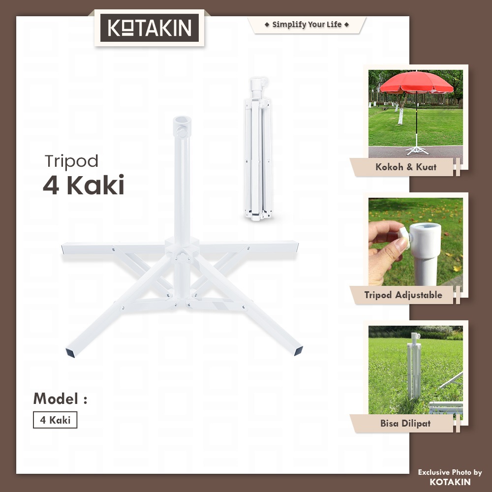 KOTAKIN Kaki Tenda Payung Penyangga Tripod Tiang Payung Jumbo Dagang Parasol Ukuran 55 Cm
