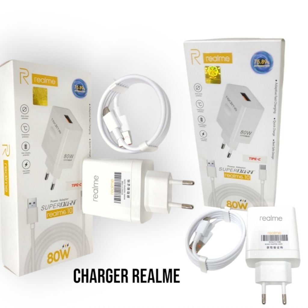 CHARGER REALME 10 80W CHARGER REALME FAST CHARGING MICRO TYPE C SEMUA  TYPE REALME SUPERDART POWER A