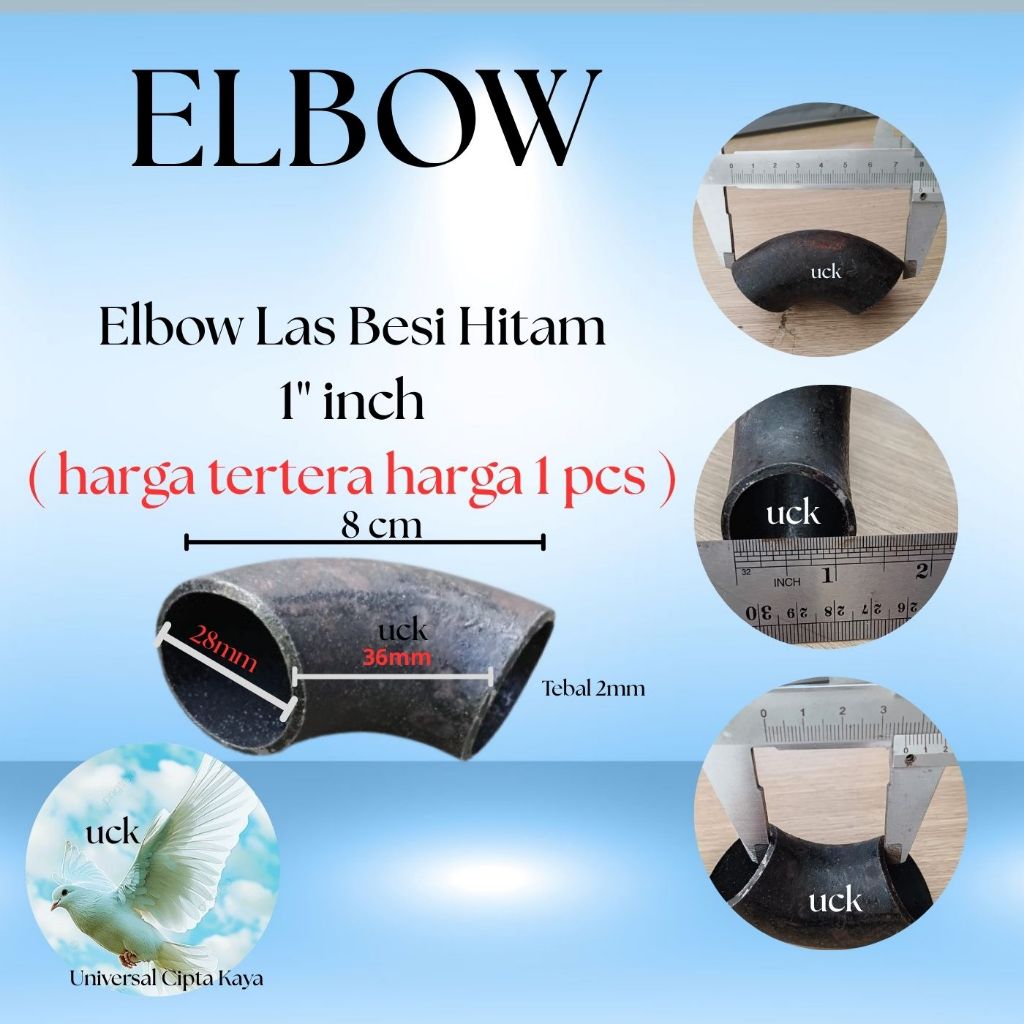Elbow Las Besi 1" inch  Pipa Las / Elbo Lbow Keni Knee Pipa Las Knee Penyambung Pipa Besi 1 inch