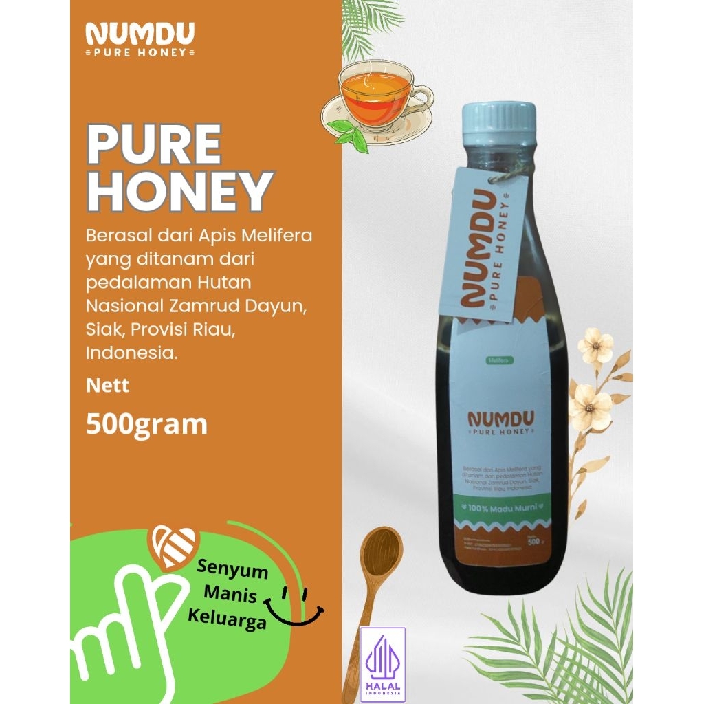 

Numdu Pure Honey Madu Melifera Multi 500gram Asli Nektar Hutan Riau Halal & PIRT Terdaftar
