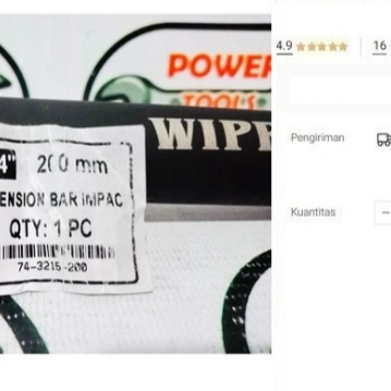 

Impact Extension Bar WIPRO 3/4" (200 mm) impact Extension Bar