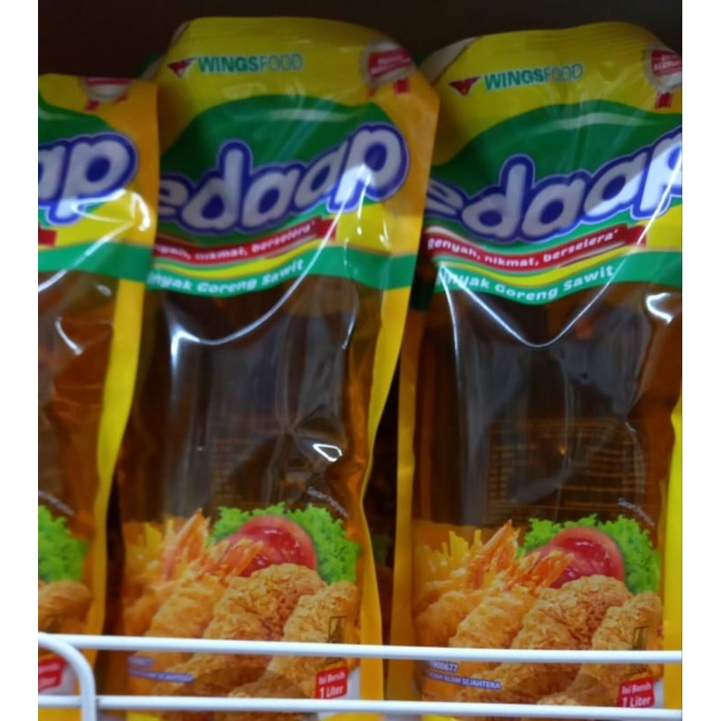 

Minyak goreng SEDAAP kemasan reffil 1 liter