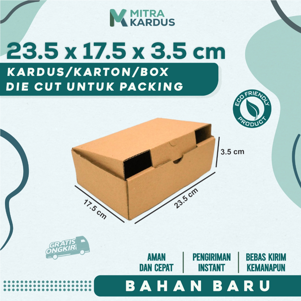 

Box Die Cut 23.5x17.5x3.5 | Karton Corrugated Single Wall | Box Hampers | Kardus Hampers