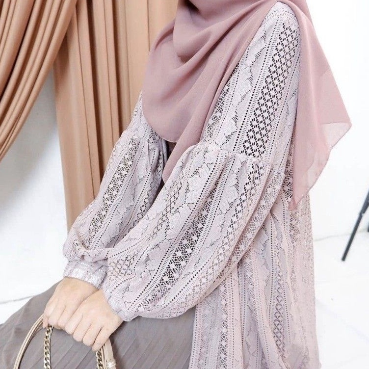 KODE O5G Outer BrukatCardigan BrukatCardigan Lengan Balon Long Outer Brukat Premium