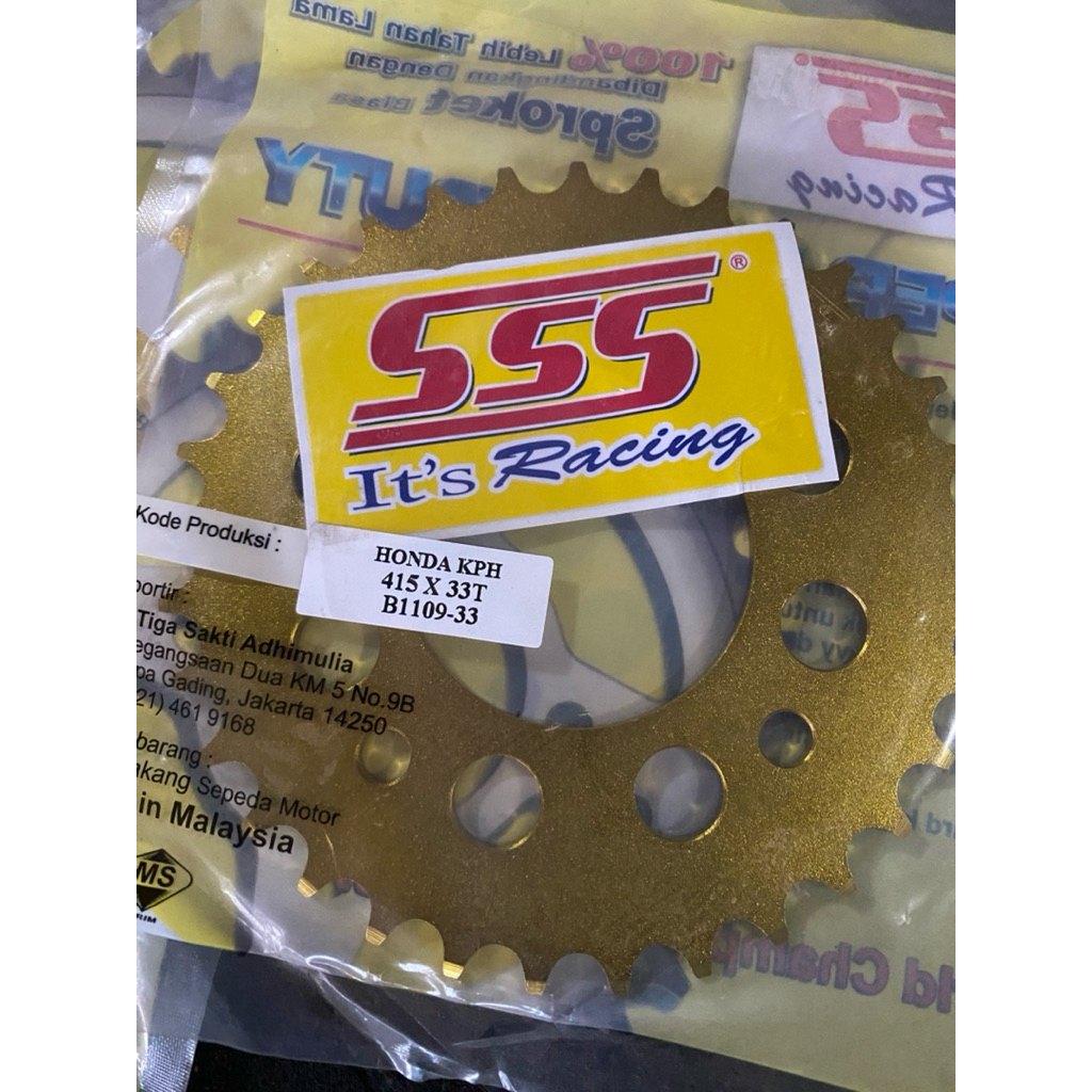 GEAR SSS 415-33 GOLD HONDA KARISMA/SUPRAX125/CB/GL/MEGAPRO/TIGER