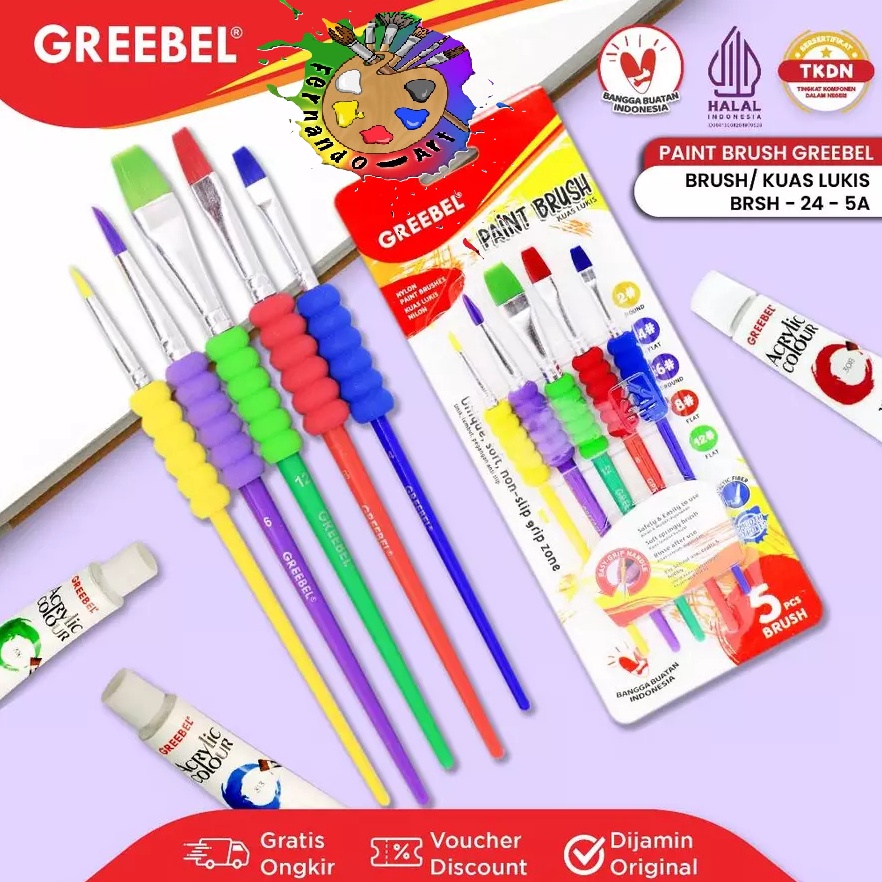 

KODE N66G GREEBEL Kuas Lukis Brush Paint Set Kuas Melukis BRSH245A