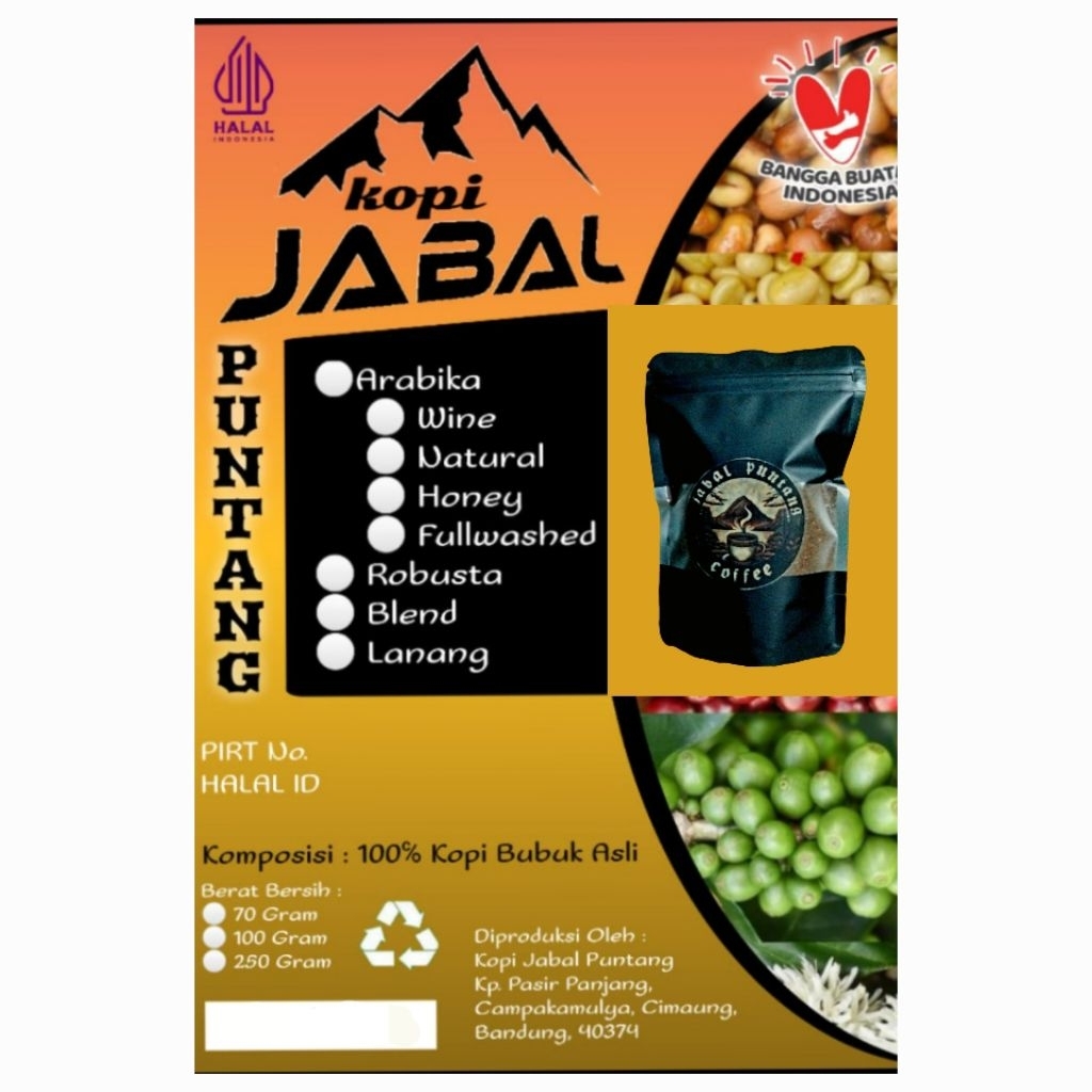 

KOPI ARABIKA PUNTANG, JABAL PUNTANG 250gram