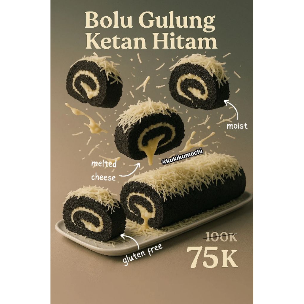 

Bolu Gulung Ketan Hitam Keju Lumer