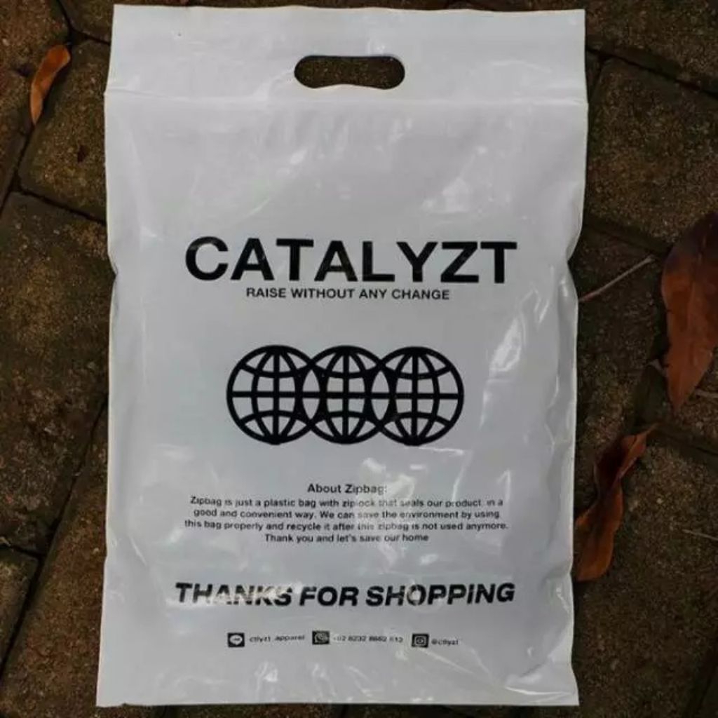 FREE DESIGN plastik klip plastik packing plastik PE Kantong Belanja Unik Tas Belanja Putih Kantong D