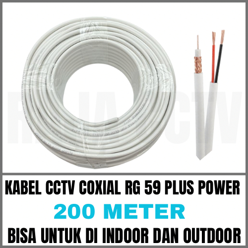 kabel cctv 200 meter rg59 plus power khusus buat cctv indoor dan outdoor