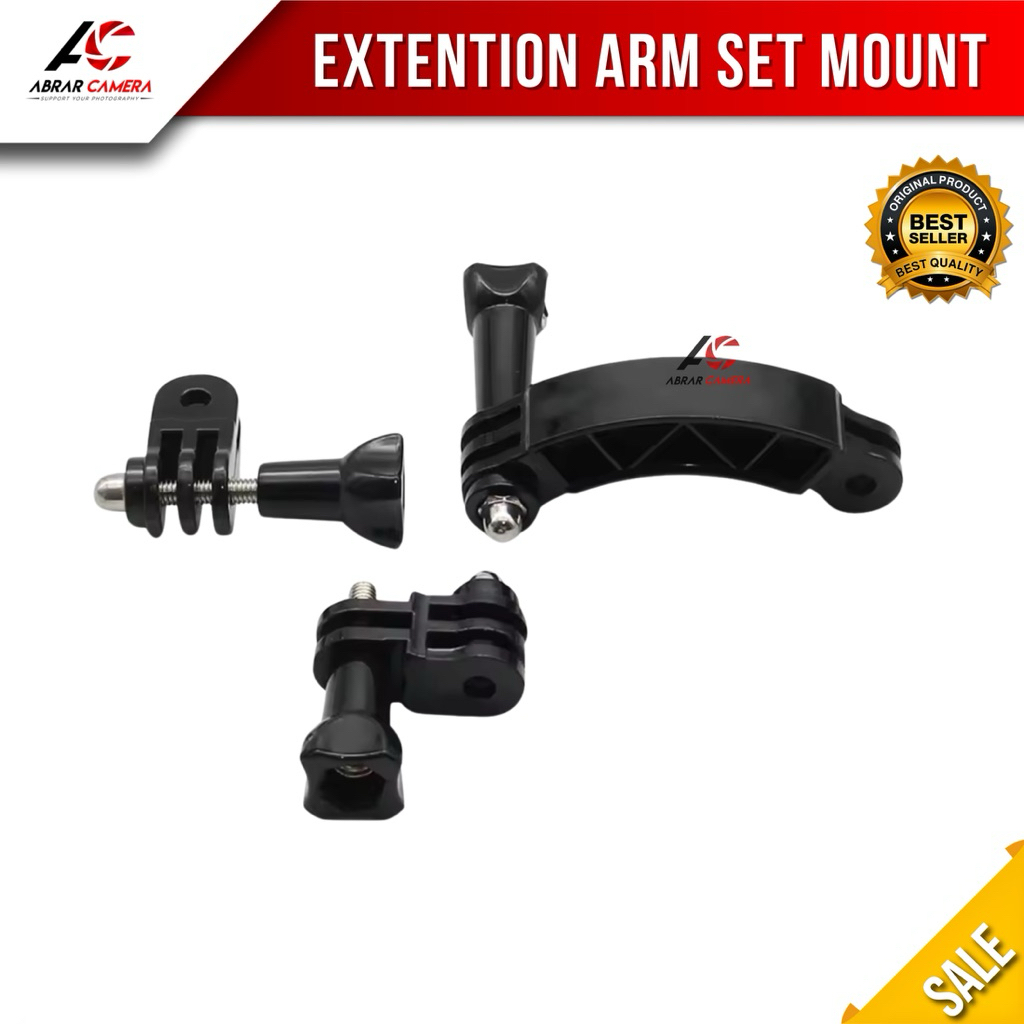 Curved Arm Extender - Batang Ekstensi Lengkung 7.5cm Gopro Bracket Helm Dudukan Kamera Action Outdoo