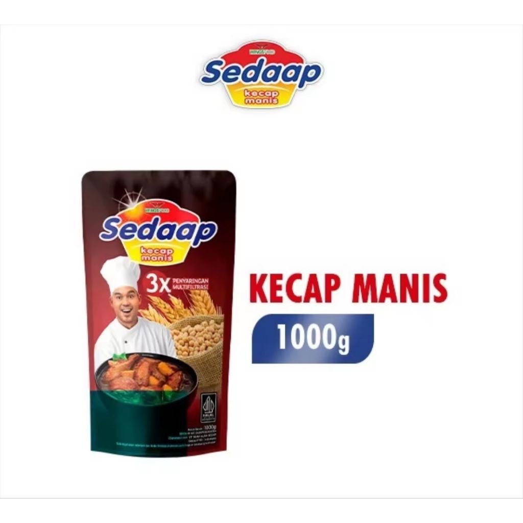 

Kecap Manis Sedaap Refill 1000GR | Kental, Hitam, Manis, Cocok Masakan Indonesia