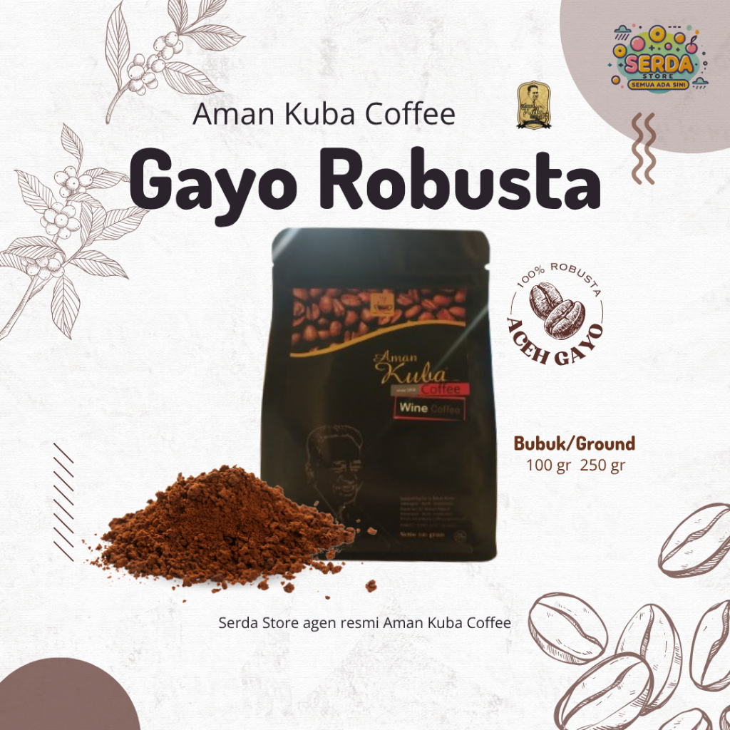 

GAYO ROBUSTA || KOPI GAYO ROBUSTA ACEH TAKENGON || STRONG & BOLD FLAVOR || BUBUK/GROUND || AMANKUBA