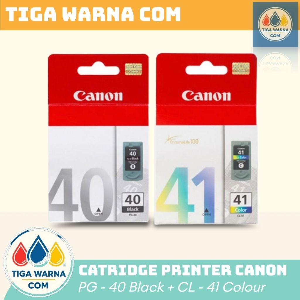 Tinta Catridge Printer Canon PG 40 Black + CL 41 Colour for pixma ip1180,iP1880, iP1980, iP2580,
