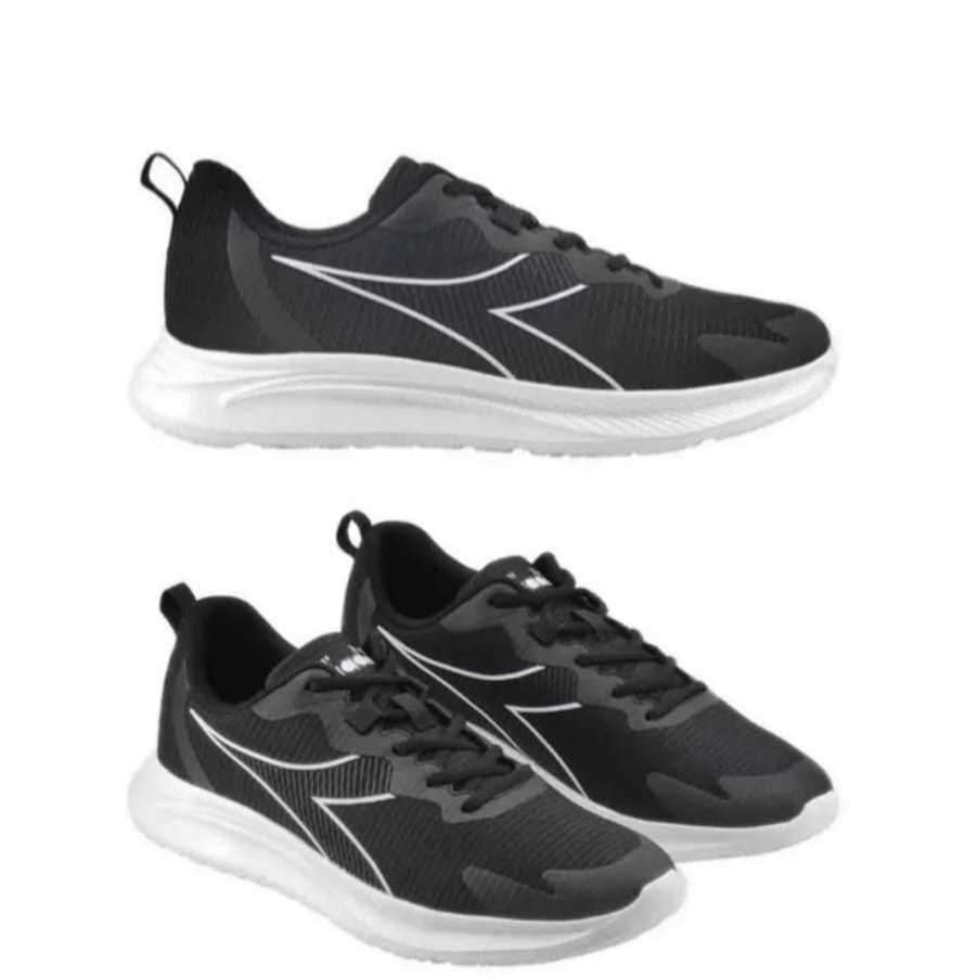 Size 42. Sepatu Olahraga DIADORA ORIGINAL. Black Hitam. Sepatu Lari Running Pria. Sneakers Kerja Spo