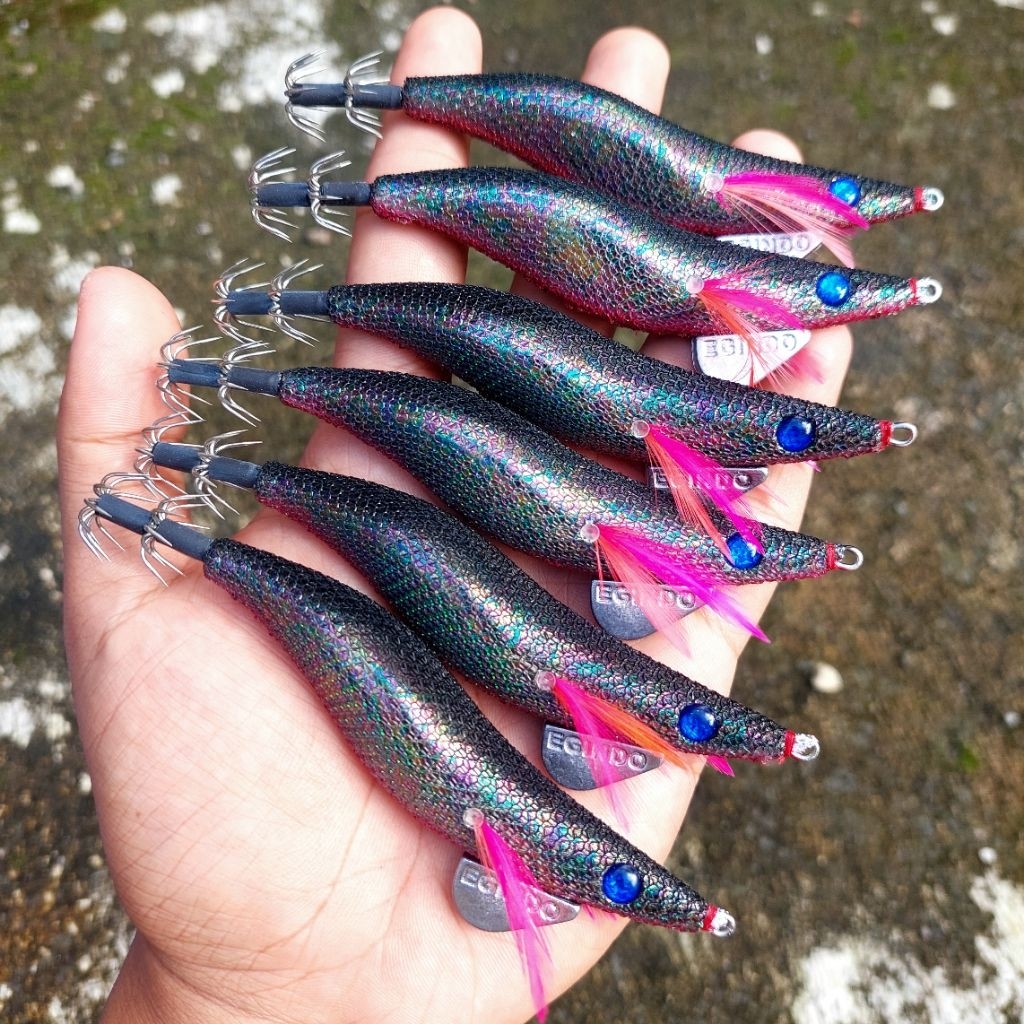 Egindo 2.5 Squid jig , Egi , Umpan Cumi Hitam Pelangi
