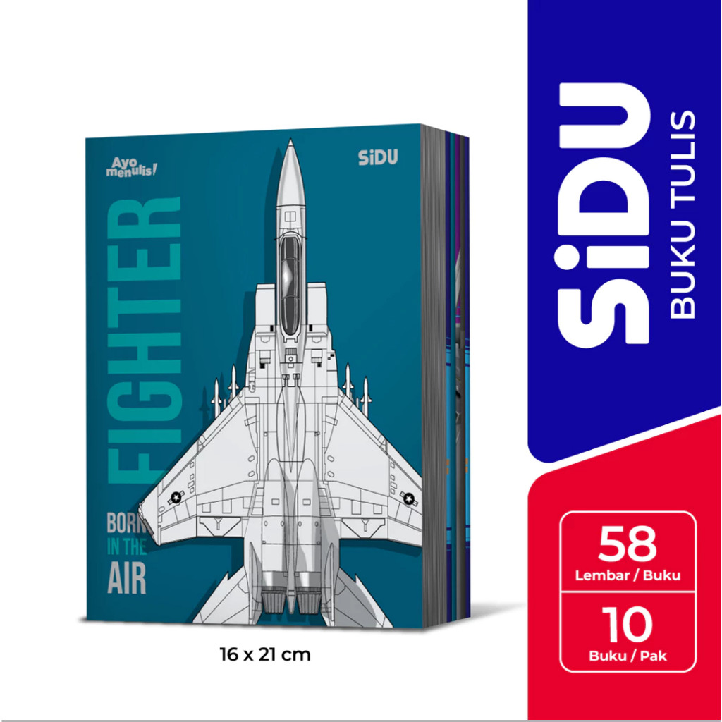 

SiDU Buku Tulis 58 Lembar 1 pack 10 Buku