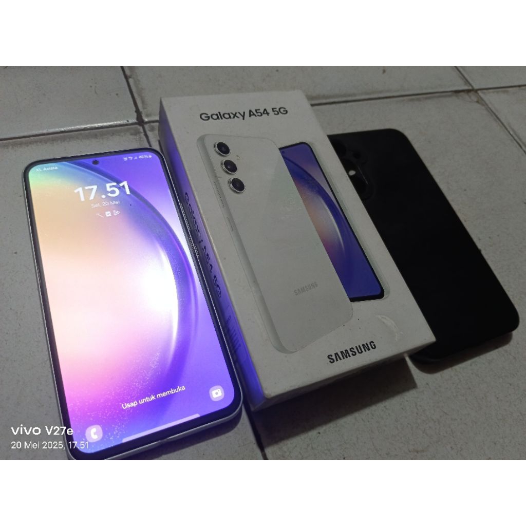 samsung a54 ram 8/256 hp dan kotak minus lecet