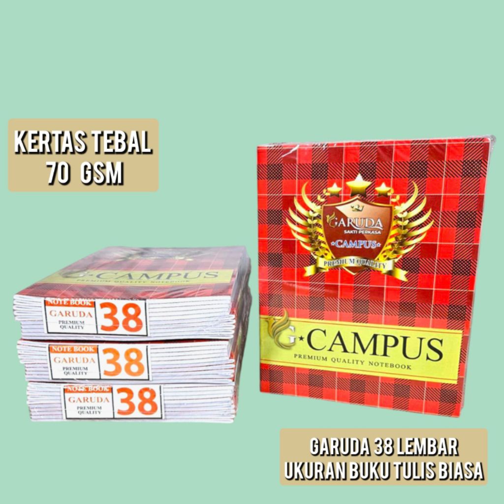

Buku tulis Garuda 38 lembar 10 buku ukuran buku tulis kwarto/biasa
