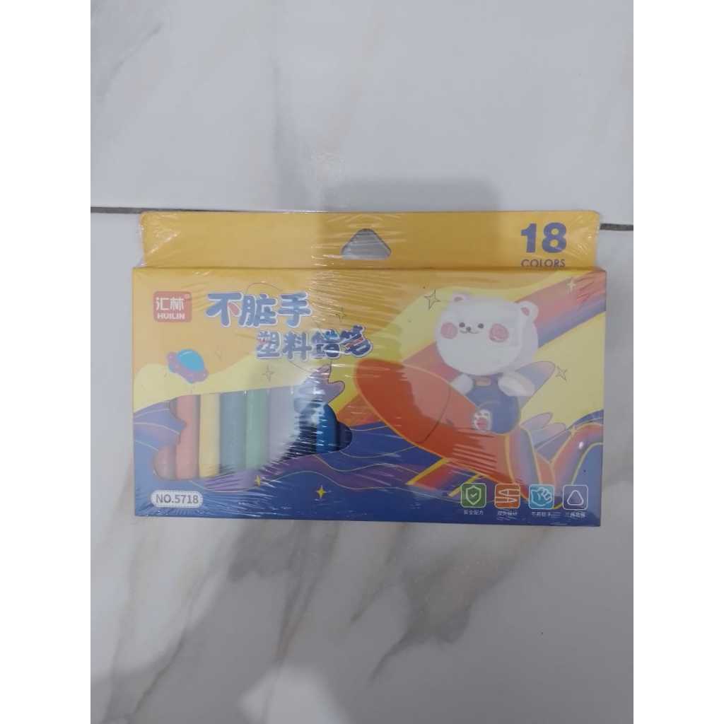 

Triangle segitiga Crayon 18 warna Warna Cerah Bentuk segitiga ergonomis tidak beracun Lab Non Toxic