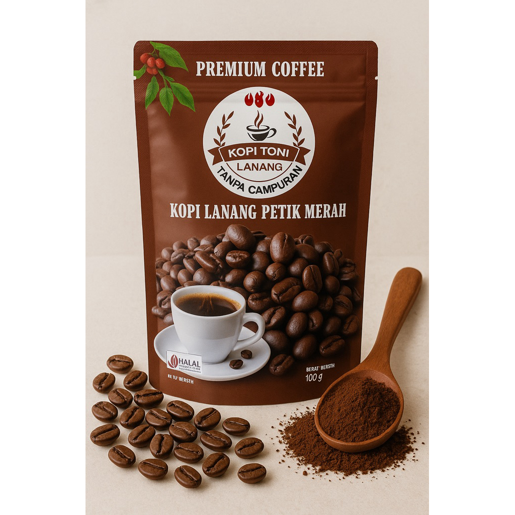 

Kopi Lanang Premium 100 gram ,Bubuk kopi premium tanpa campuran asli dampit kopi toni