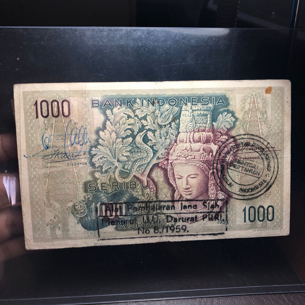 Uang Kuno Seri Kebudayaan Tahun 1952 Asli Rp. 1000