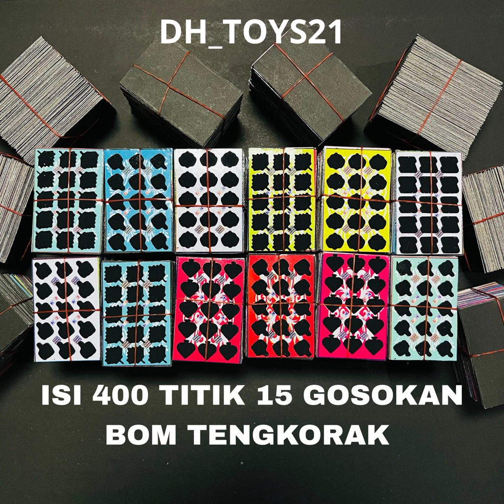 isi 400 titik 15 gosokan bom tengkorak sudah tergunting, mainan gosokan bom viral