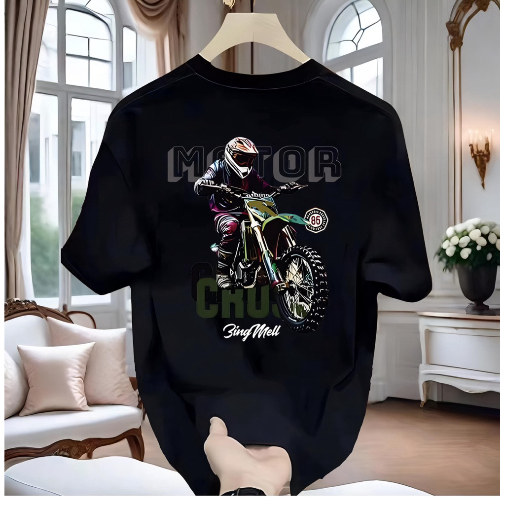 Kaos Pria Distro Motor Cross Baju Distro Pria Dtf Belakang Lengan Pendek