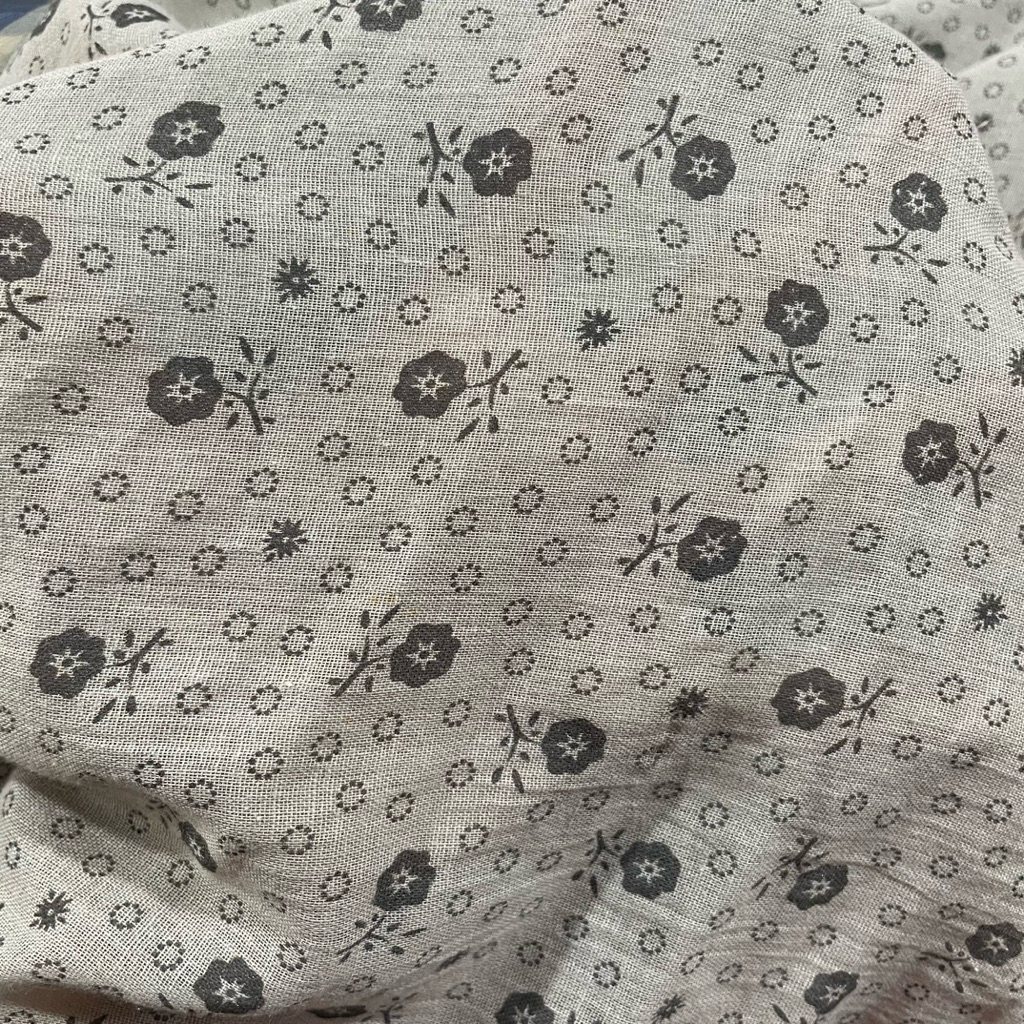 kain katun pure voal motif bunga premium - kain katun voal korea - kain katun original - kain katun 