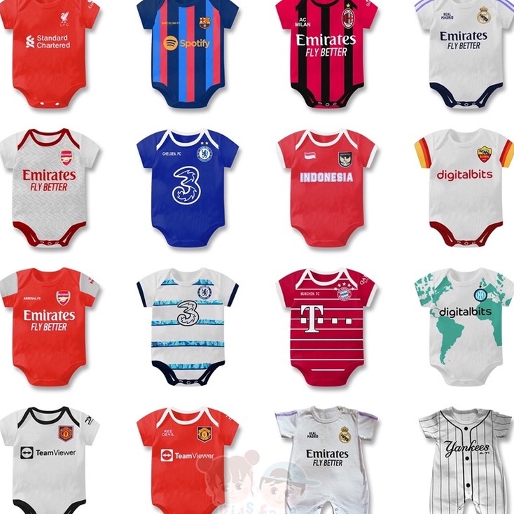 Jumper Bola Bayi  Jersey Bola Baby  Set Jumper Bayi Argentina Laki  Baju Bola Bayi  Romper Bola Baby