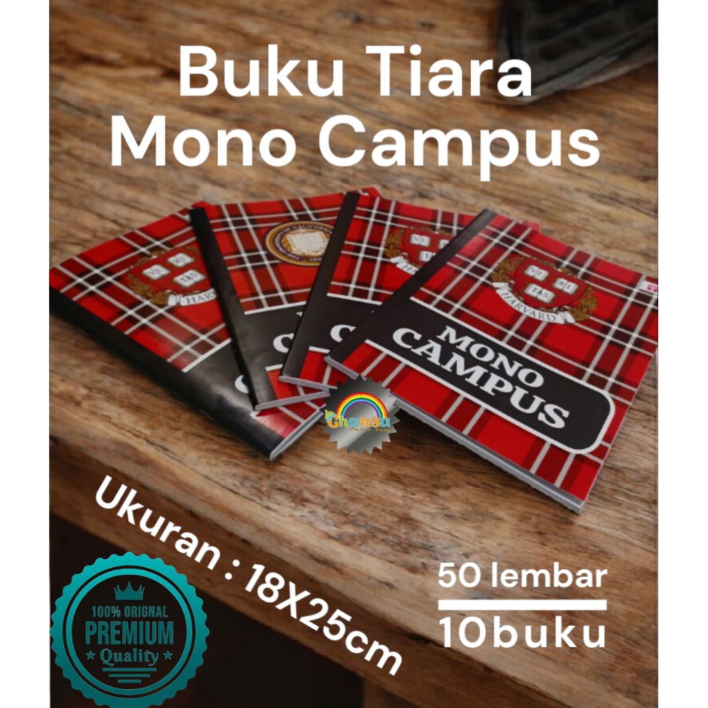 

Rad BUKU TULIS TIARA CAMPUS MONO UKURAN BOXY 50 Lembar/ 36 Lembar Buku Tulis 1 Pack isi 10 Buku