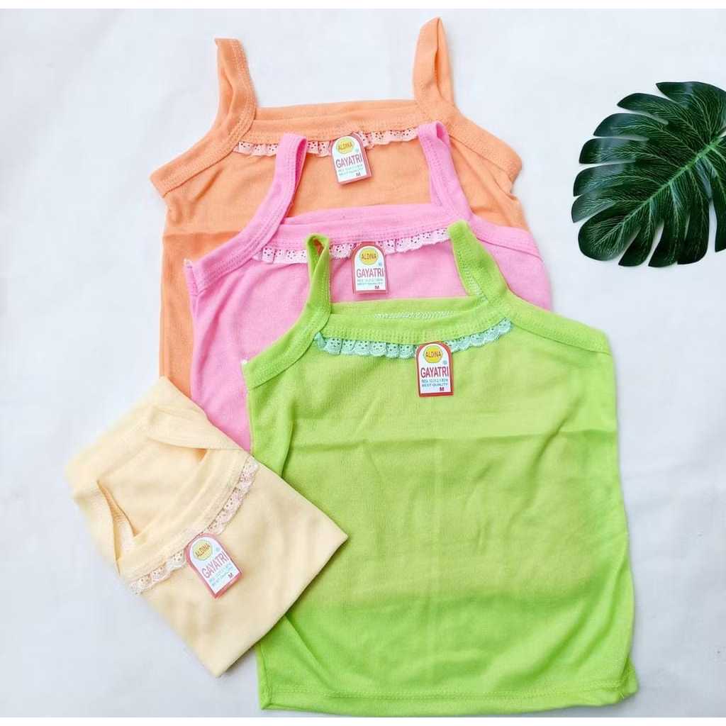 (M L XL 3L) GROSIR 12 PCS KAOS SINGLET ANAK PEREMPUAN KAOS DALAM ANAK CEWEK LUSINAN ELITE RENDA