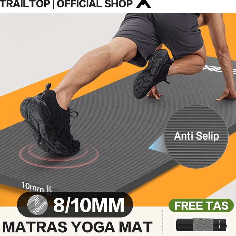 KODE M93D TrailTop Matras Olahraga Tebal 81mm Yoga Mat NBR Matras Yoga Anti Slip 2 Sisi Alat Olahrag