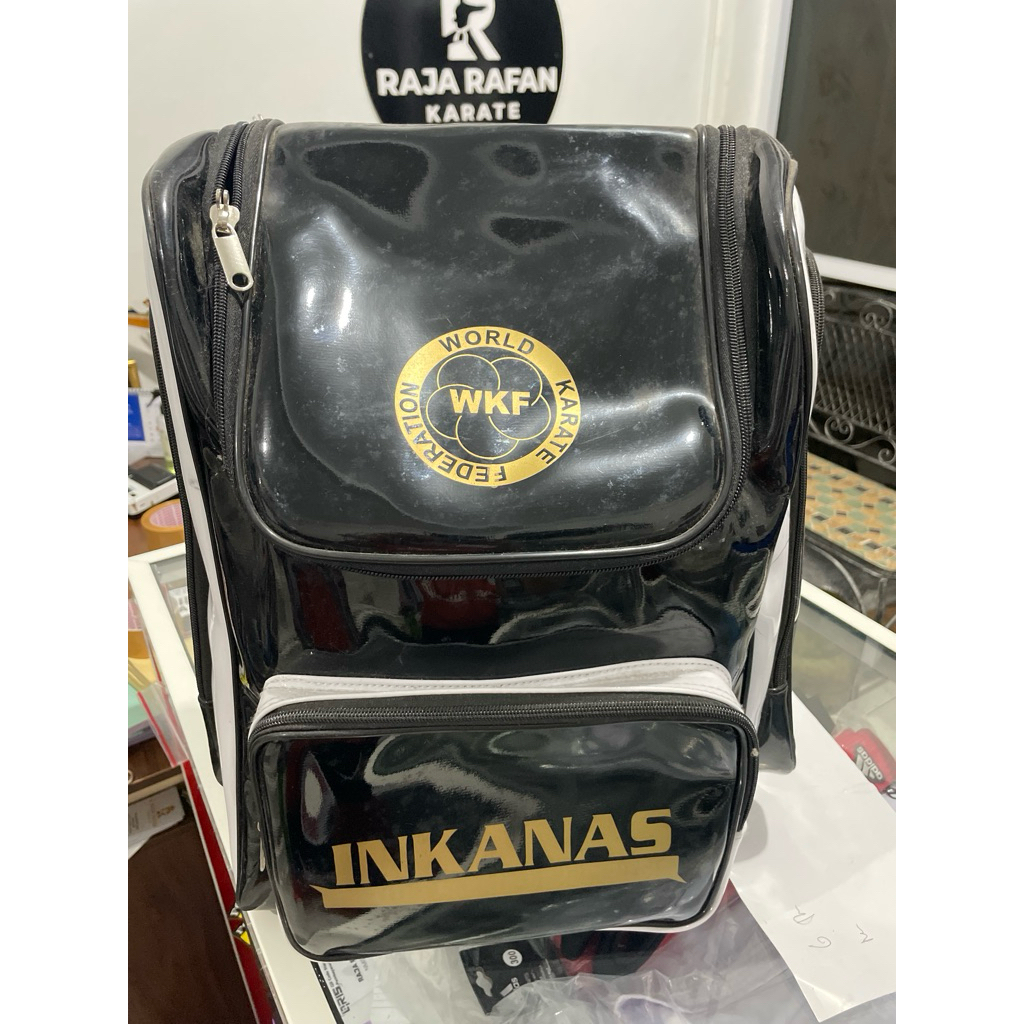 Tas Karate Model Ransel Logo Inkanas WKF Bahan Glossy