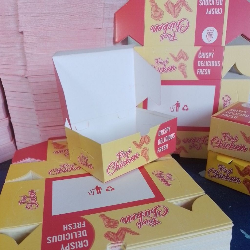 

BOX FRIED CHICKEN IVORY PUTIH NON LAMINASI ISI 50 PCS / BOX CHICKEN / BOX NASI AYAM GORENG
