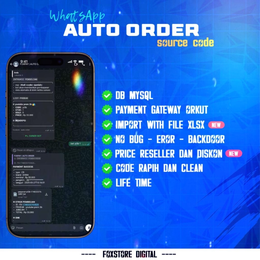 SCRIPT AUTO ORDER WHATSAPP - NO BUG NO EROR